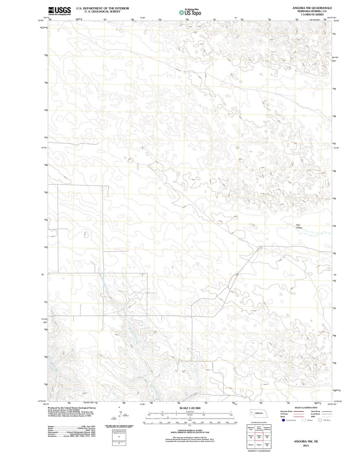 2011 Angora, NE - Nebraska - USGS Topographic Map v3