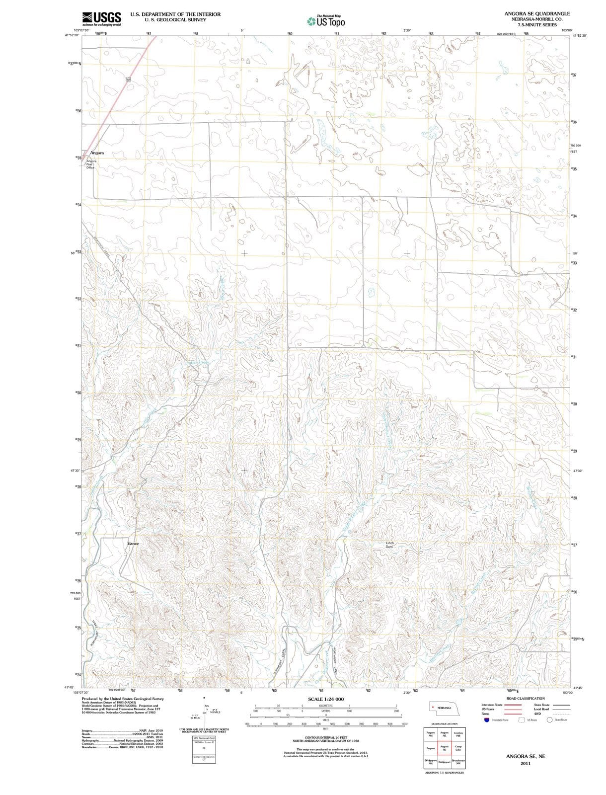 2011 Angora, NE - Nebraska - USGS Topographic Map v4