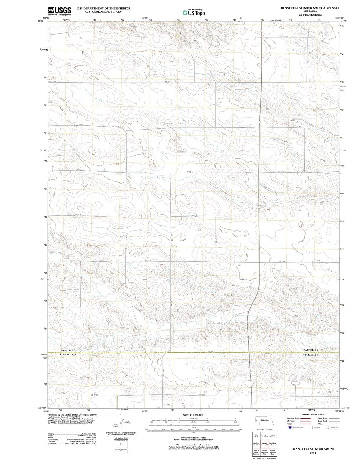 2011 Bennett Reservoir, NE - Nebraska - USGS Topographic Map