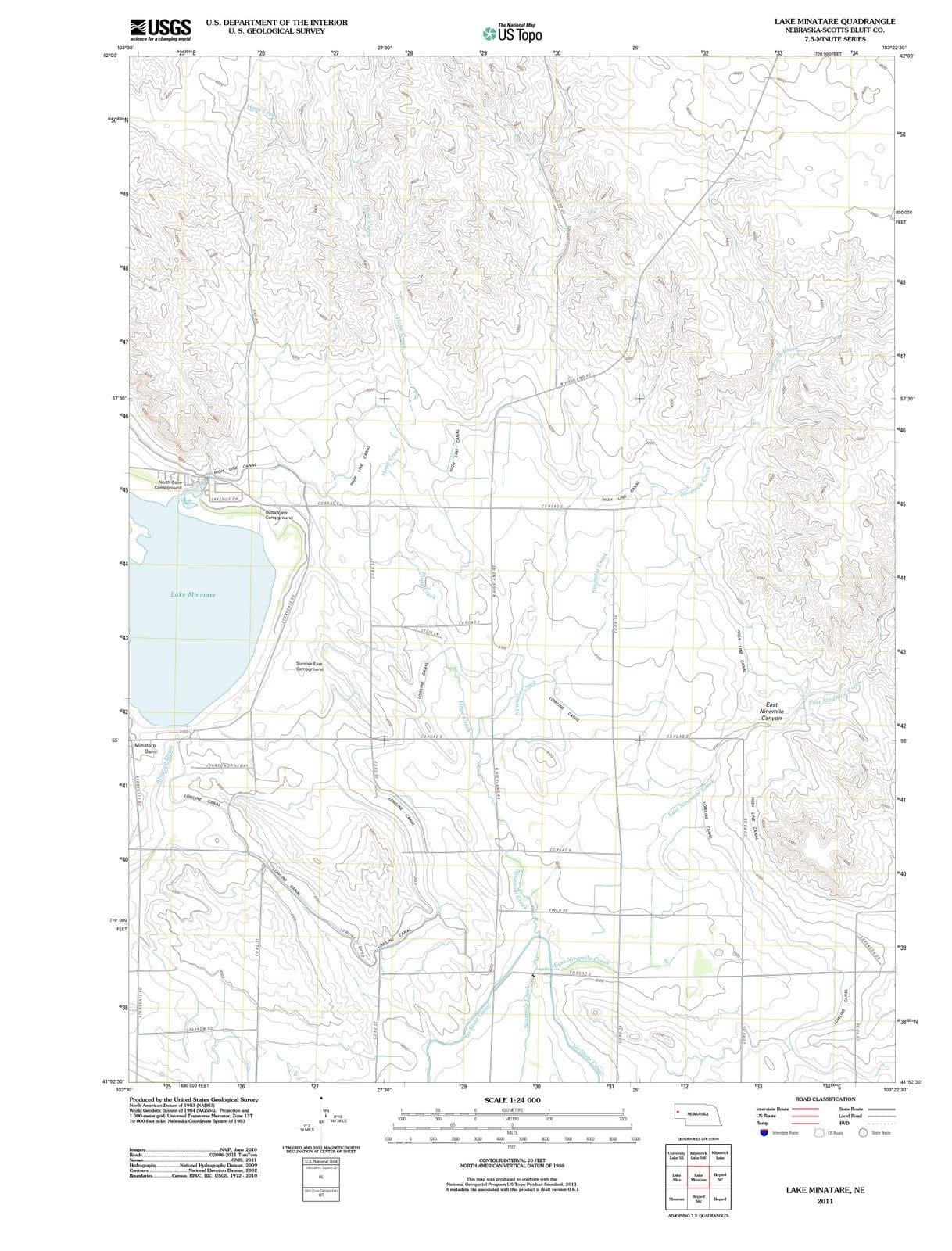 2011 Lake Minatare, NE - Nebraska - USGS Topographic Map
