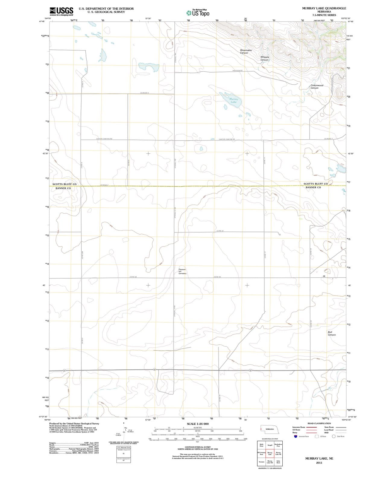 2011 Murray Lake, NE - Nebraska - USGS Topographic Map