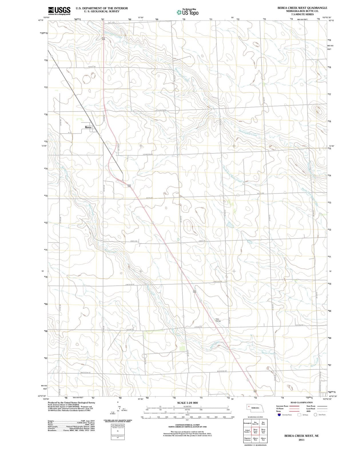 2011 Berea Creek West, NE - Nebraska - USGS Topographic Map