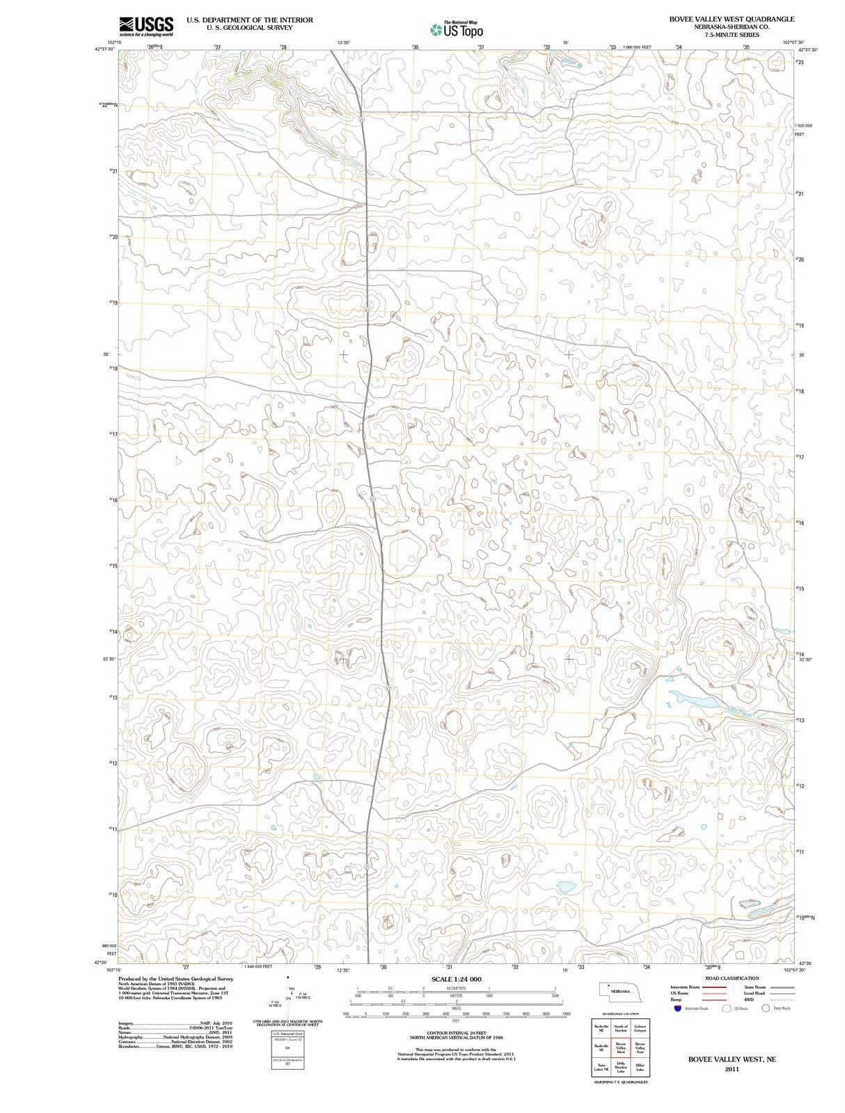 2011 Bovee Valley West, NE - Nebraska - USGS Topographic Map