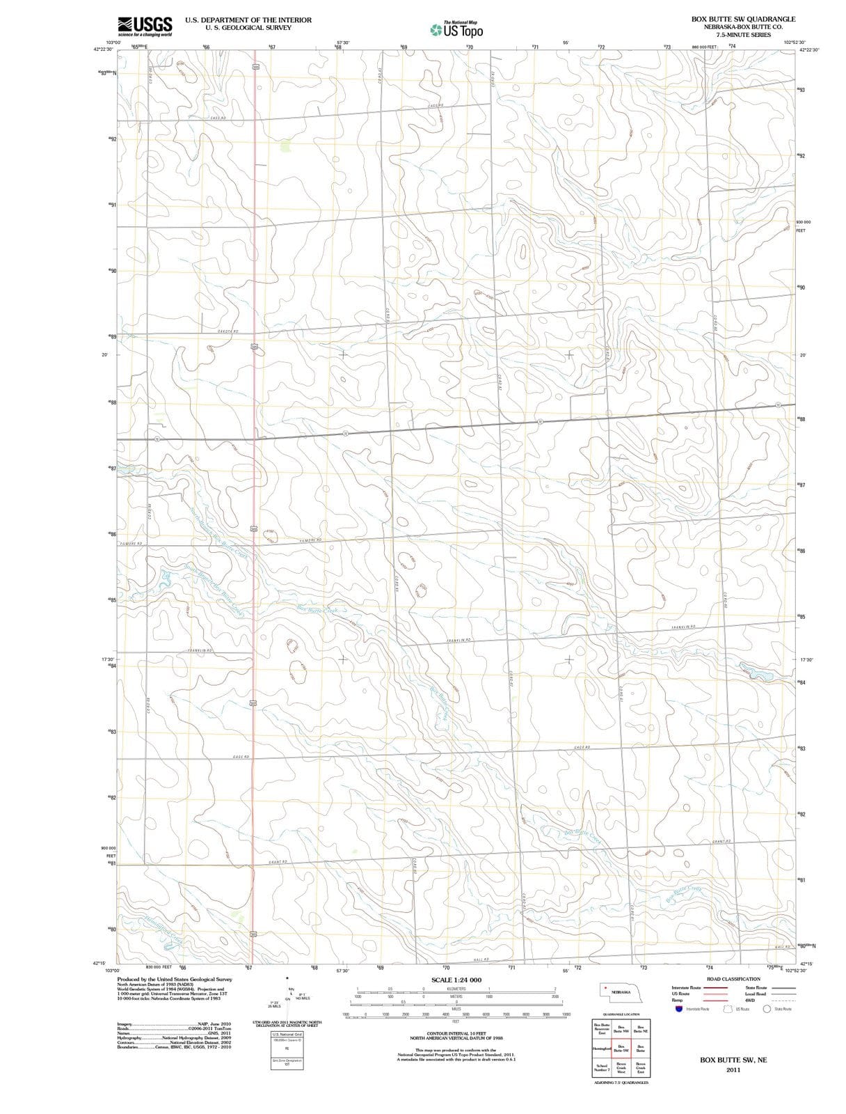 2011 Box Butte, NE - Nebraska - USGS Topographic Map v4