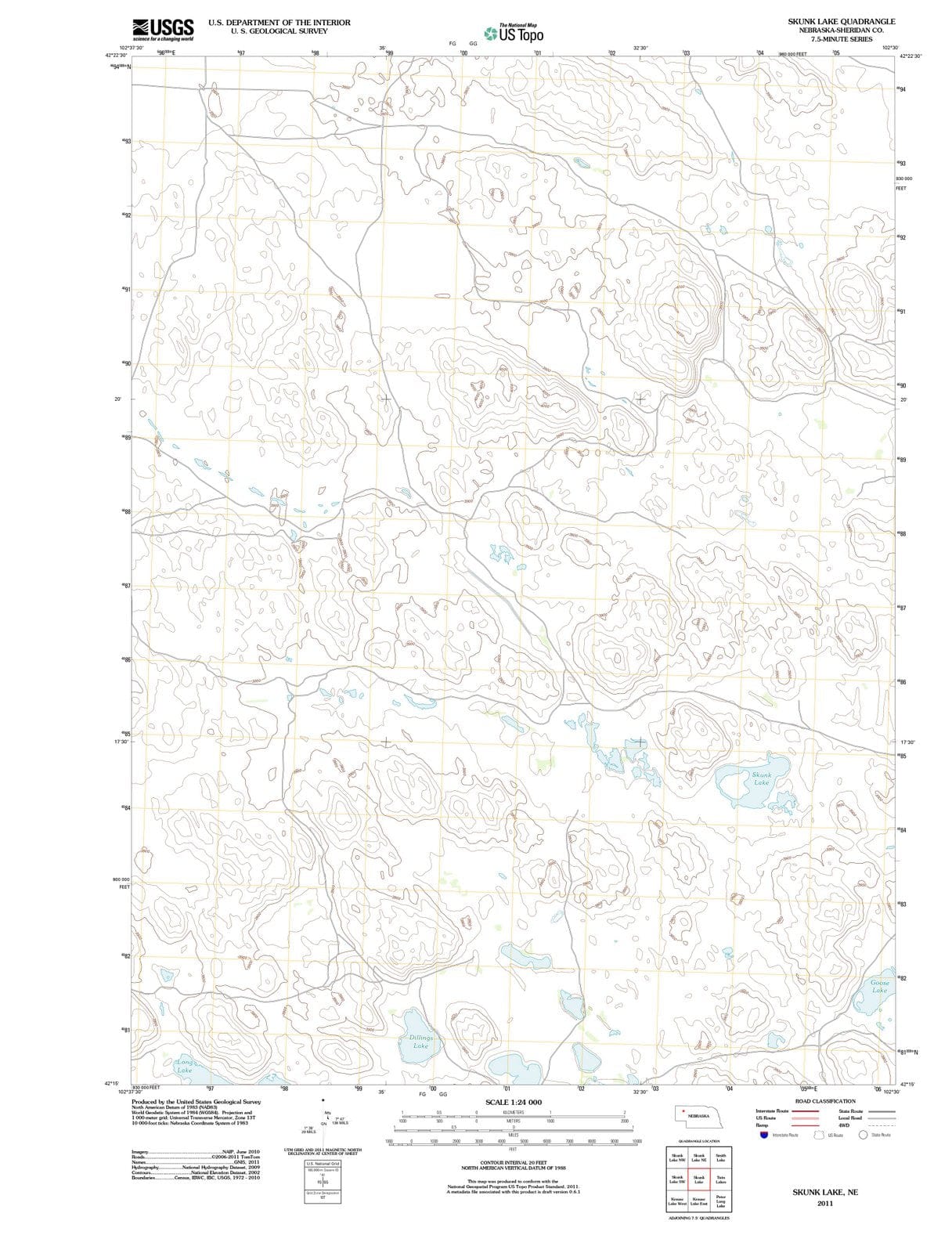 2011 Skunk Lake, NE - Nebraska - USGS Topographic Map v4