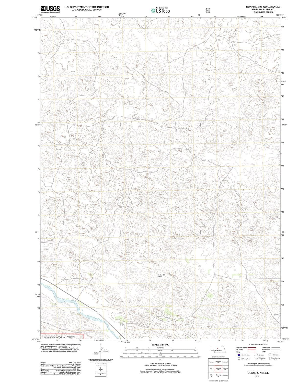 2011 Dunning, NE - Nebraska - USGS Topographic Map