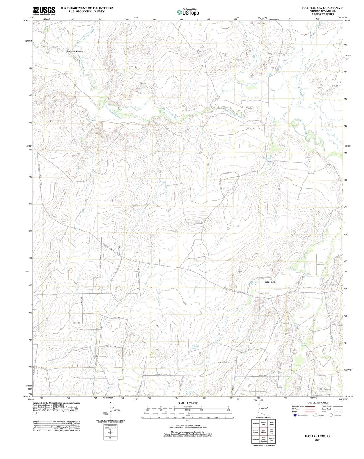 2011 Hay Hollow, AZ - Arizona - USGS Topographic Map