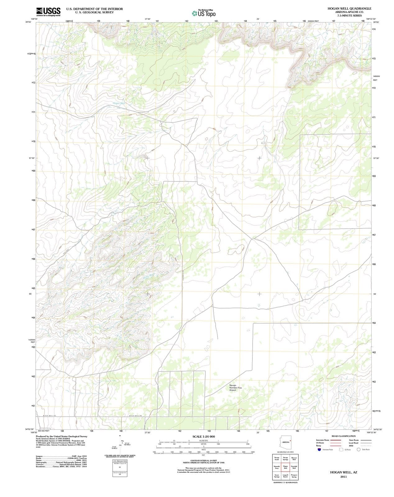 2011 Hogan Well, AZ - Arizona - USGS Topographic Map