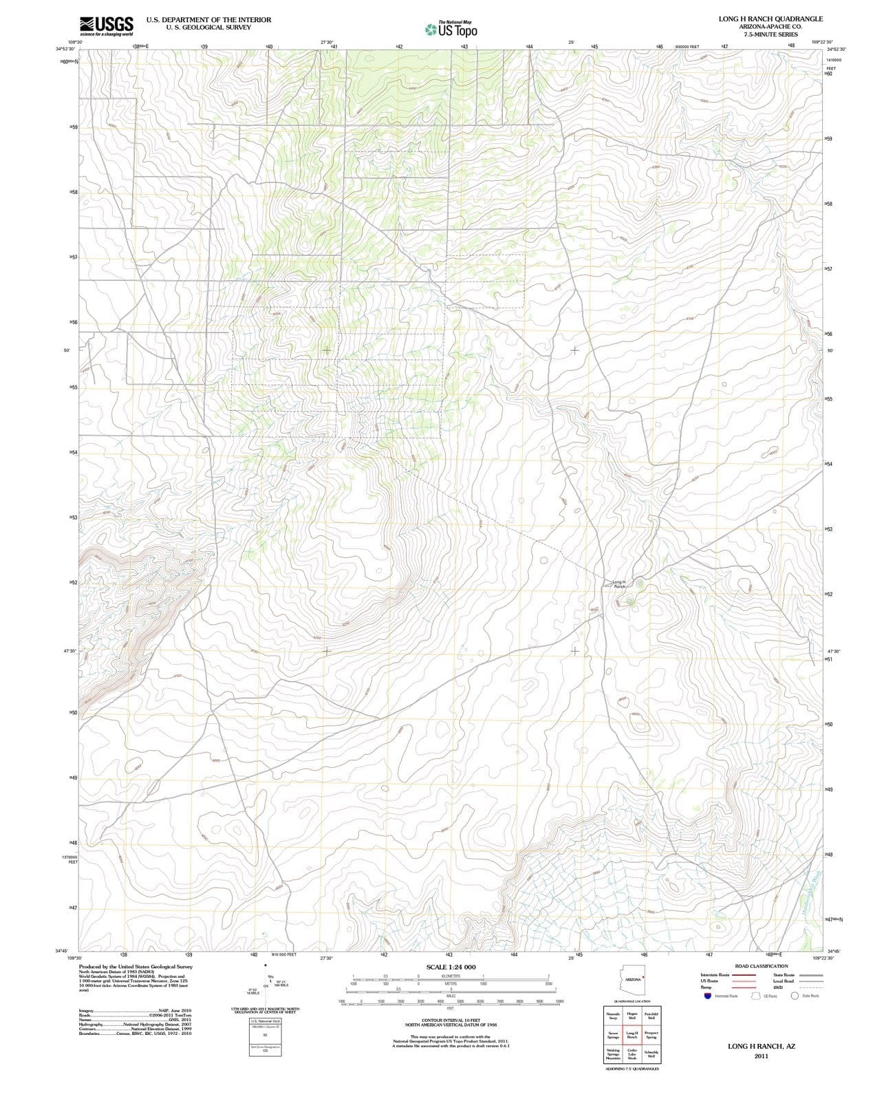 2011 Long H Ranch, AZ - Arizona - USGS Topographic Map
