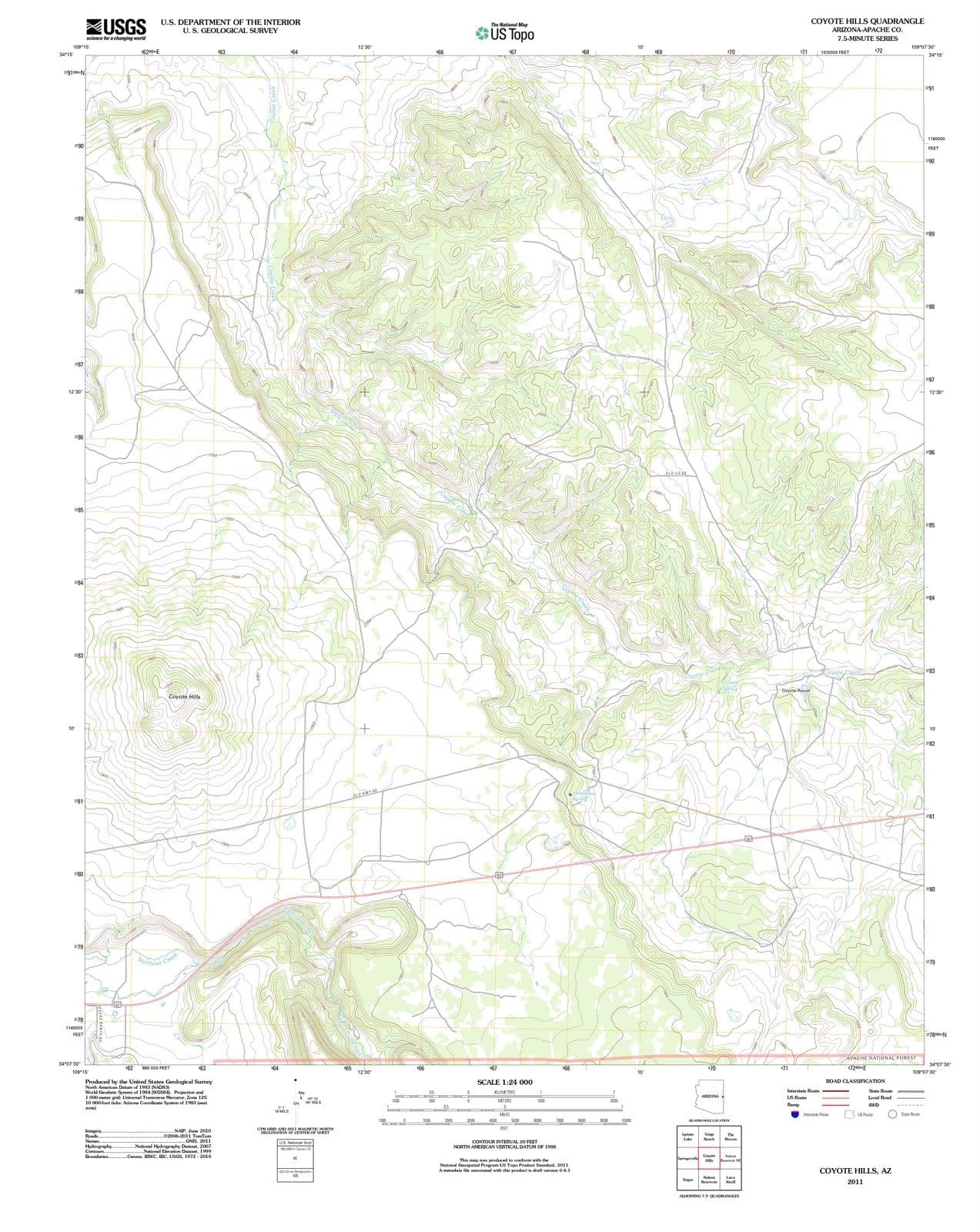 2011 Coyote Hills, AZ - Arizona - USGS Topographic Map