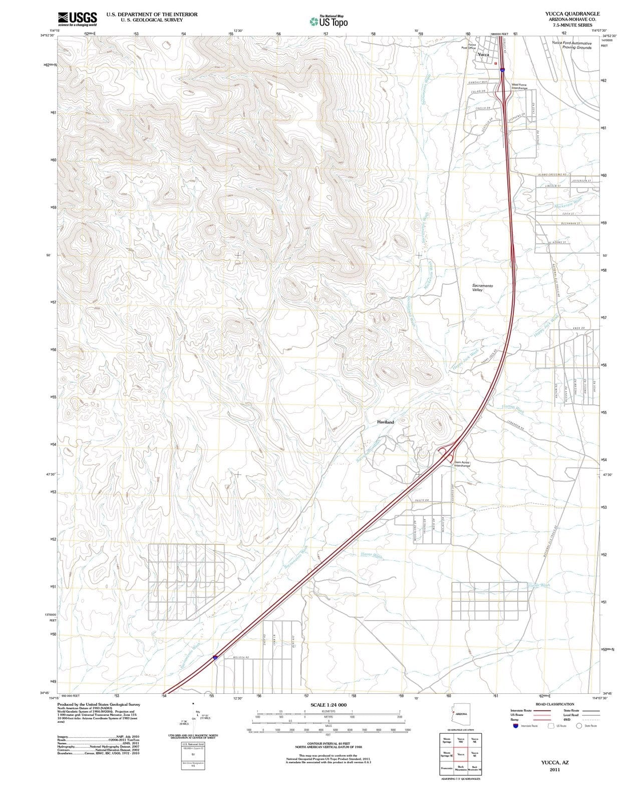 2011 Yucca, AZ - Arizona - USGS Topographic Map