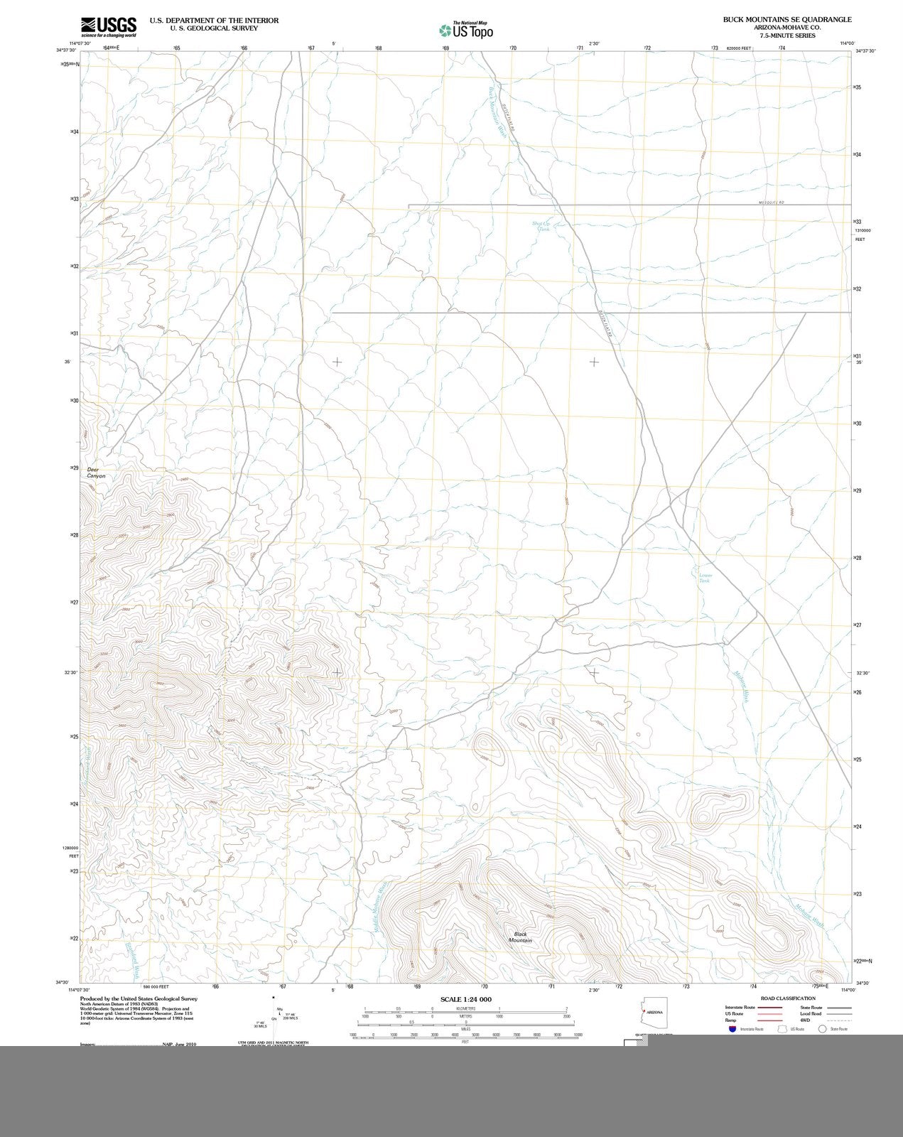 2011 Buck Mountains, AZ - Arizona - USGS Topographic Map v3