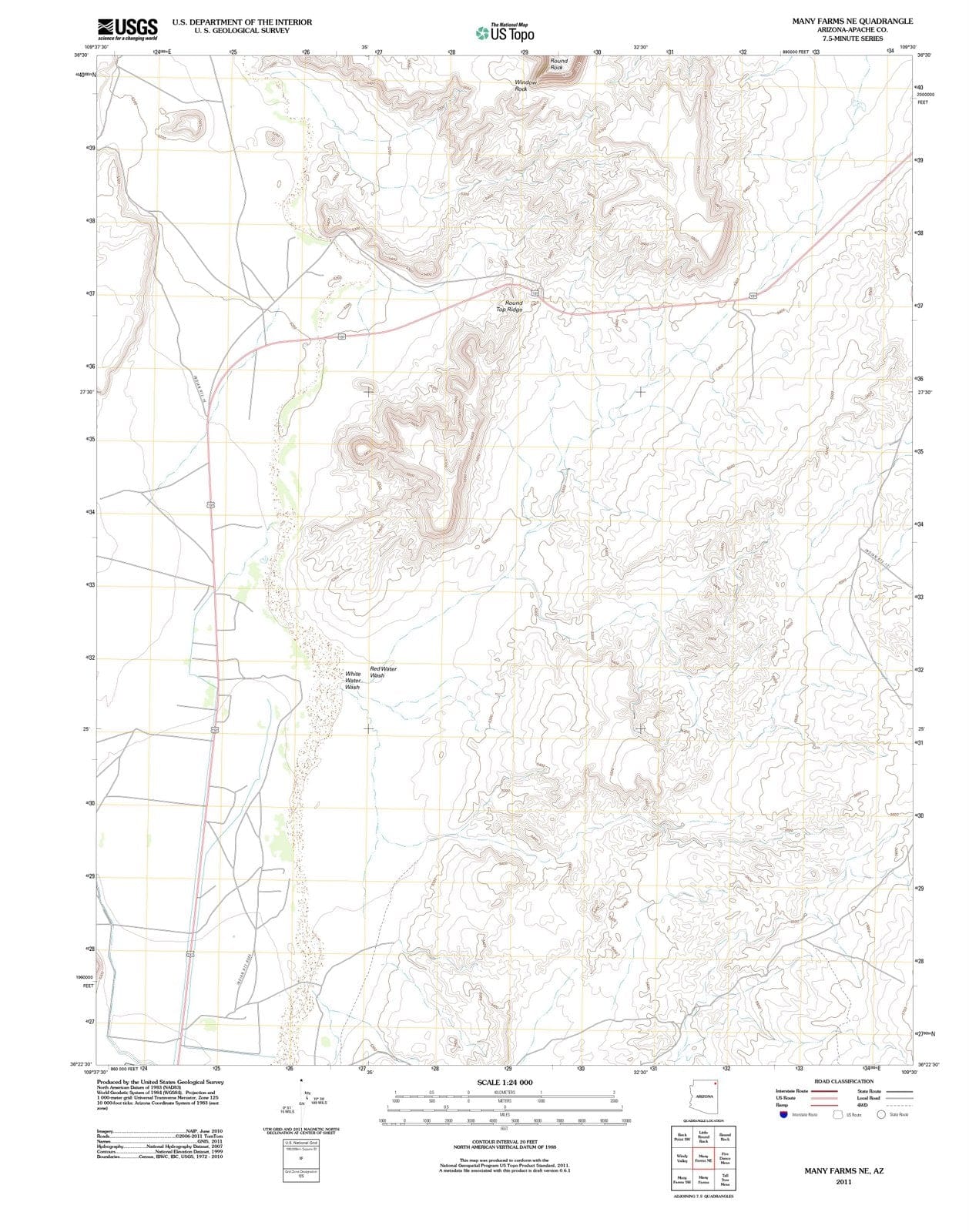 2011 Many Farms, AZ - Arizona - USGS Topographic Map