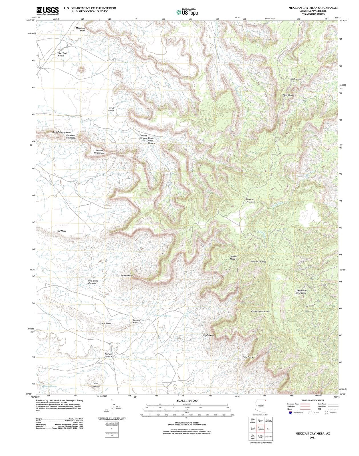 2011 Mexican Cry Mesa, AZ - Arizona - USGS Topographic Map