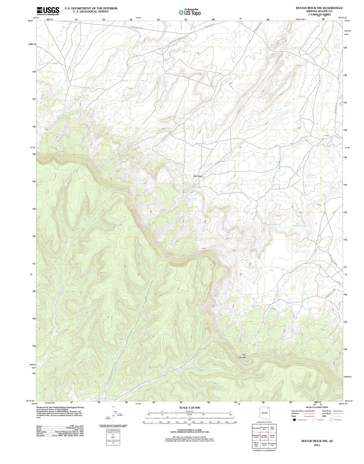 2011 Rough Rock, AZ - Arizona - USGS Topographic Map
