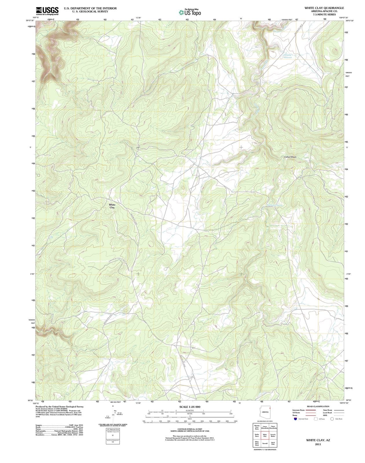 2011 White Clay, AZ - Arizona - USGS Topographic Map