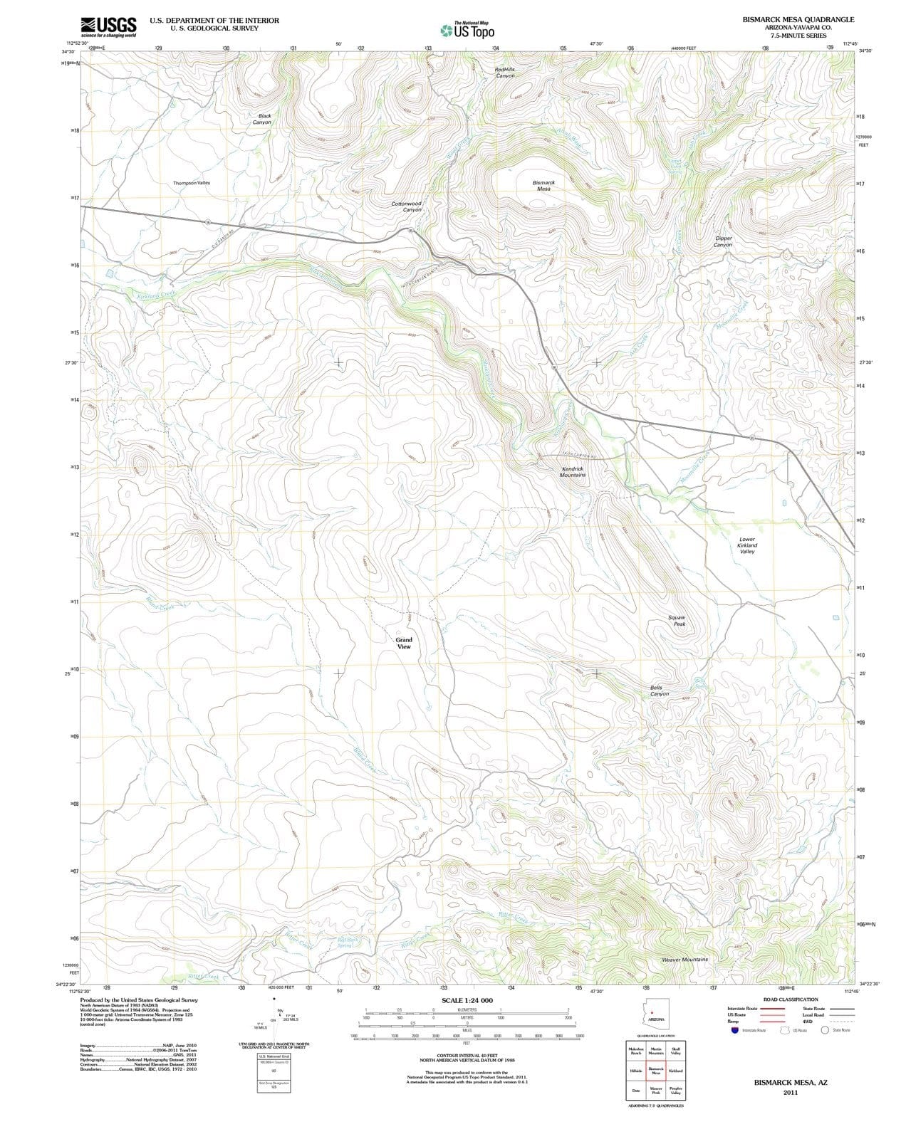 2011 Bismarck Mesa, AZ - Arizona - USGS Topographic Map