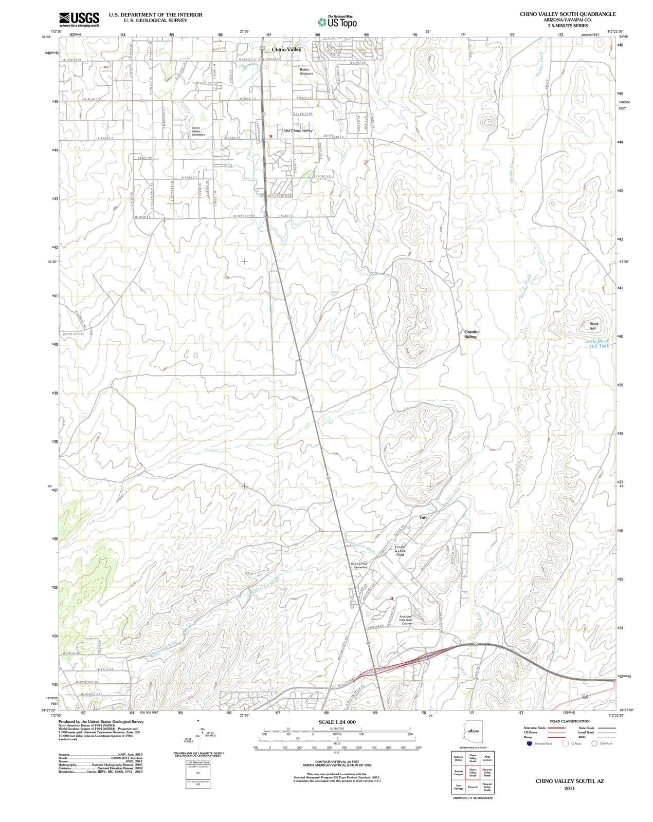 2011 Chino Valley South, AZ - Arizona - USGS Topographic Map