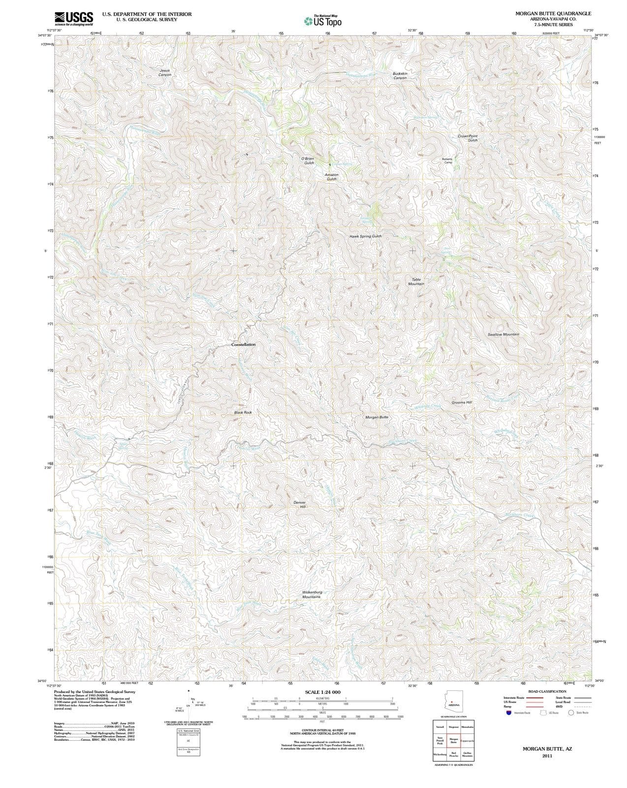 2011 Morgan Butte, AZ - Arizona - USGS Topographic Map