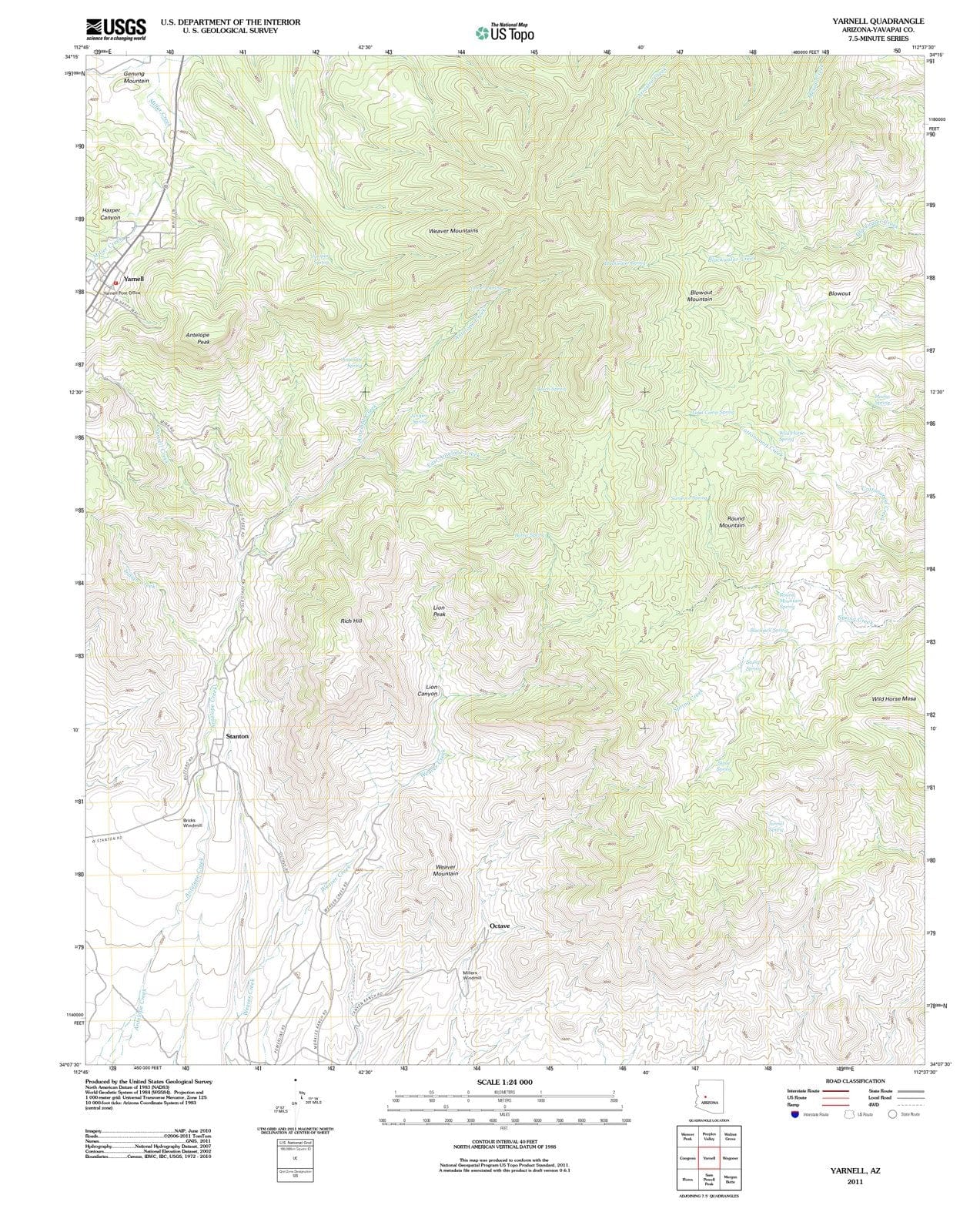 2011 Yarnell, AZ - Arizona - USGS Topographic Map