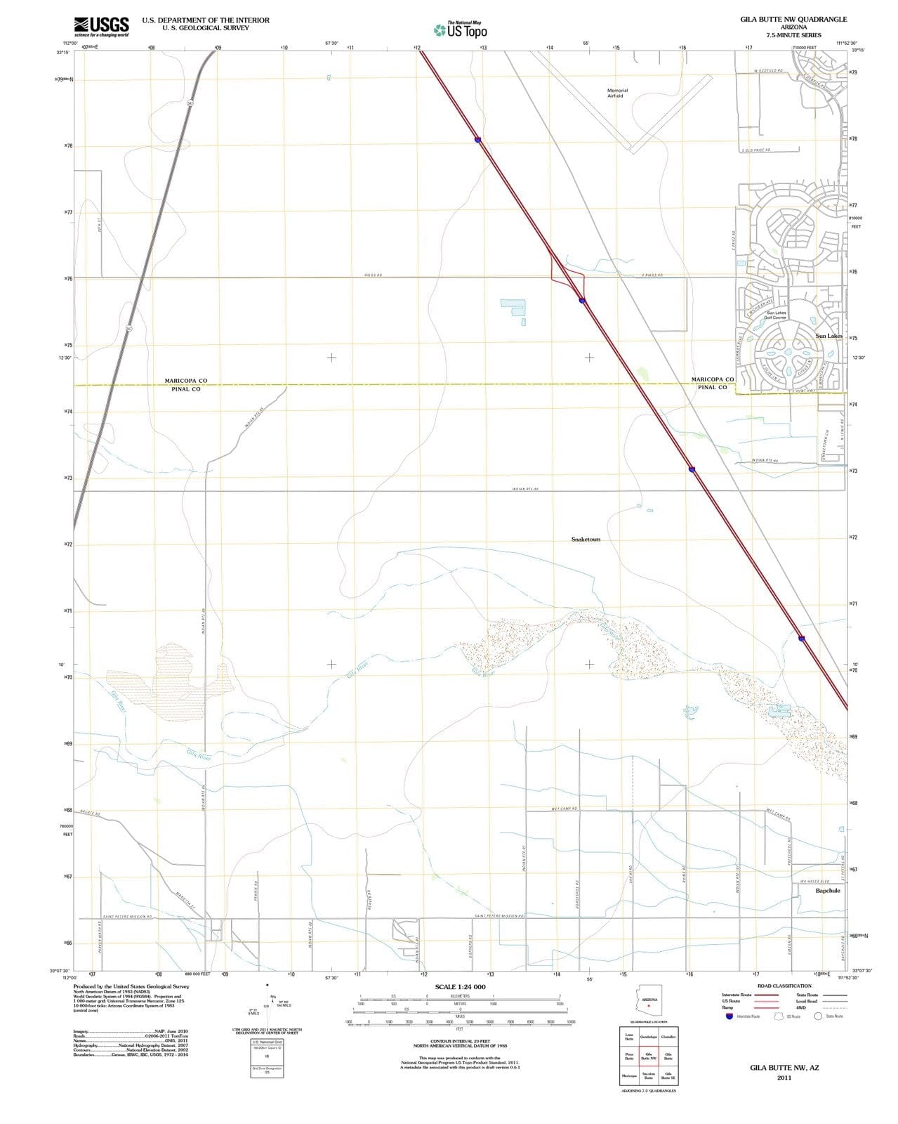 2011 Gila Butte, AZ - Arizona - USGS Topographic Map v3
