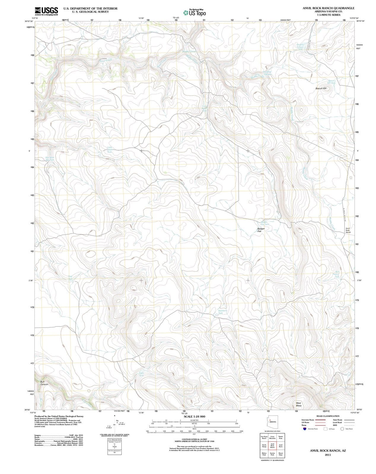 2011 Anvil Rock Ranch, AZ - Arizona - USGS Topographic Map