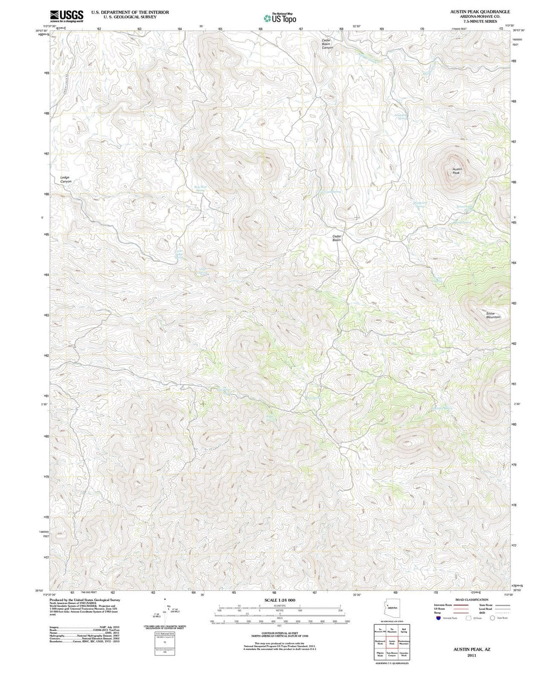 2011 Austin Peak, AZ - Arizona - USGS Topographic Map