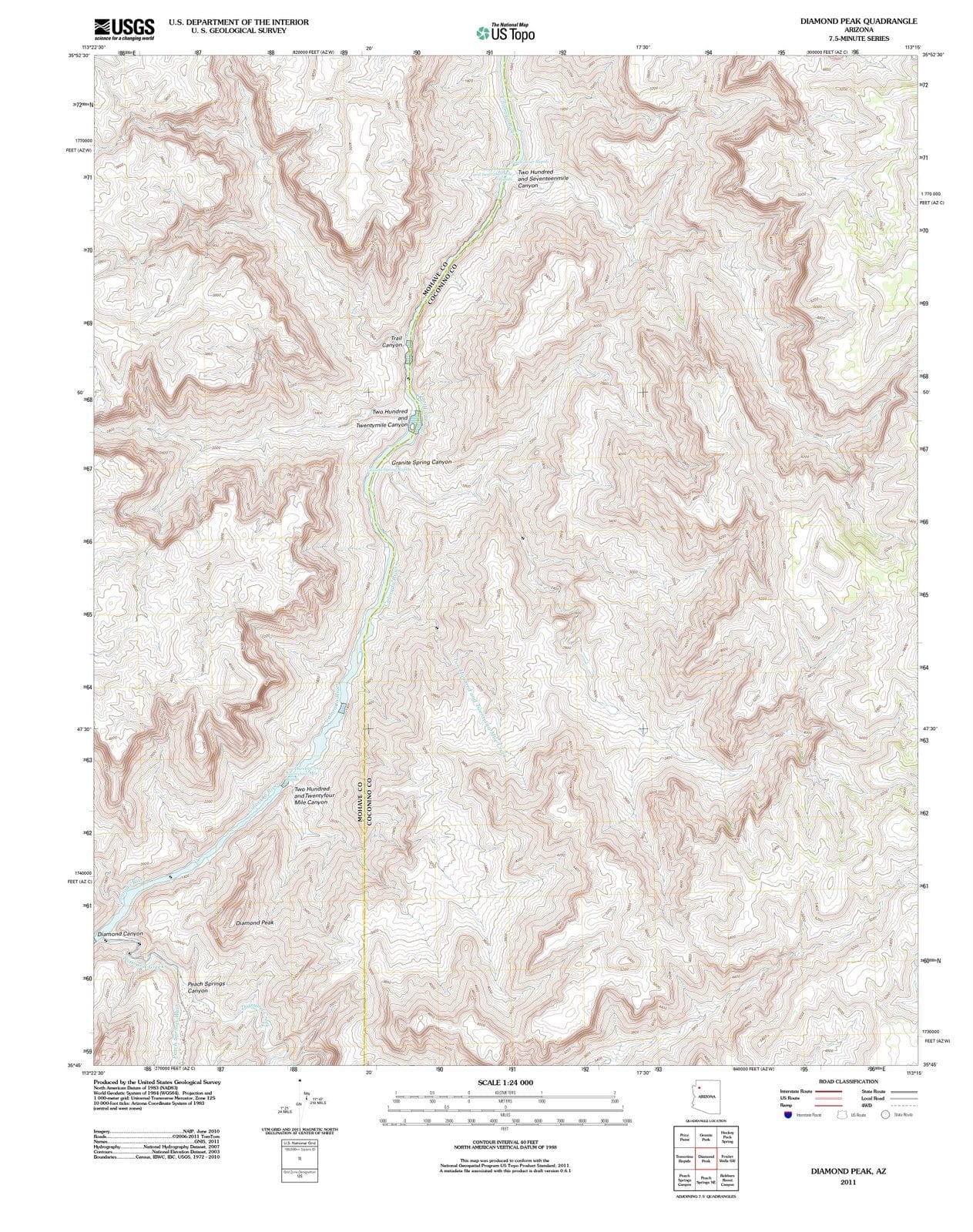 2011 Diamond Peak, AZ - Arizona - USGS Topographic Map