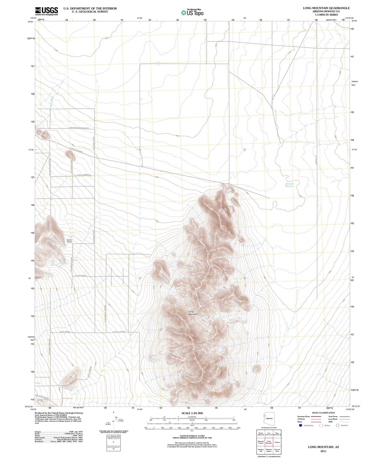 2011 Long Mountain, AZ - Arizona - USGS Topographic Map