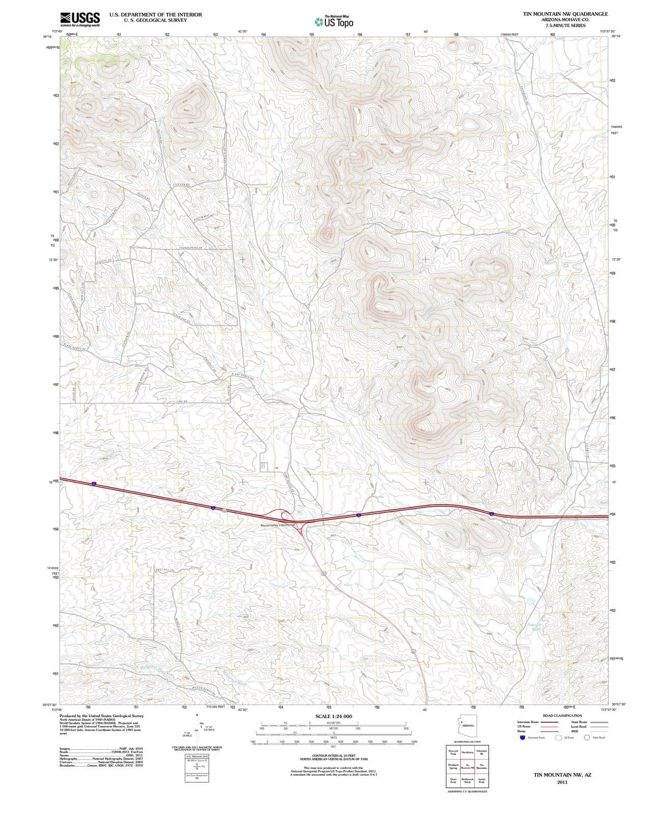 2011 Tin Mountain, AZ - Arizona - USGS Topographic Map v2