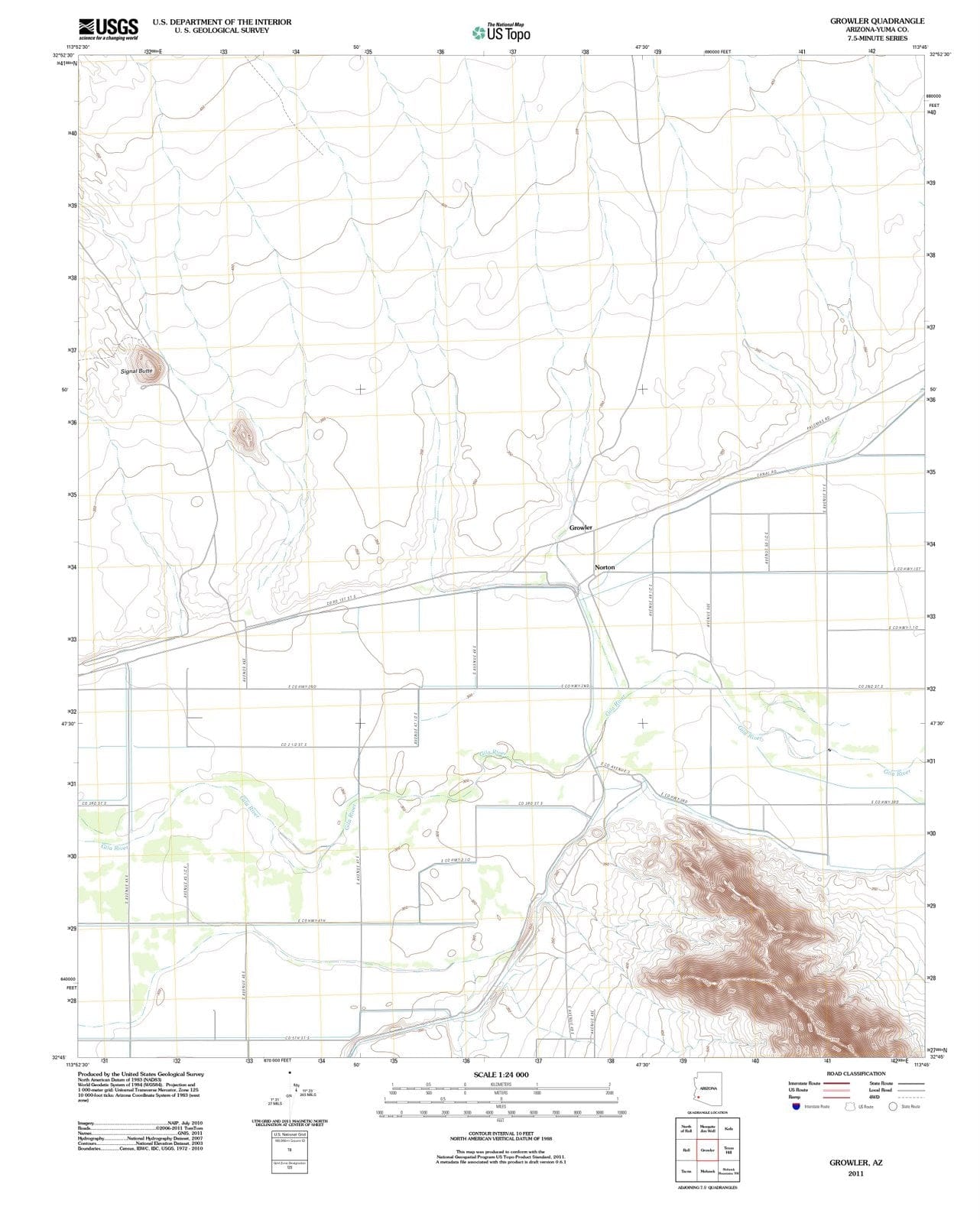 2011 Growler, AZ - Arizona - USGS Topographic Map