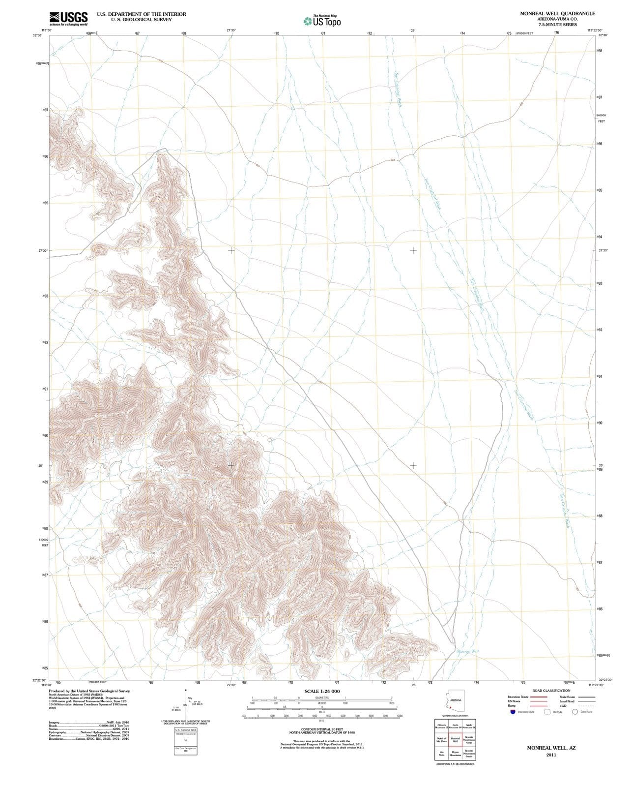 2011 Monreal Well, AZ - Arizona - USGS Topographic Map