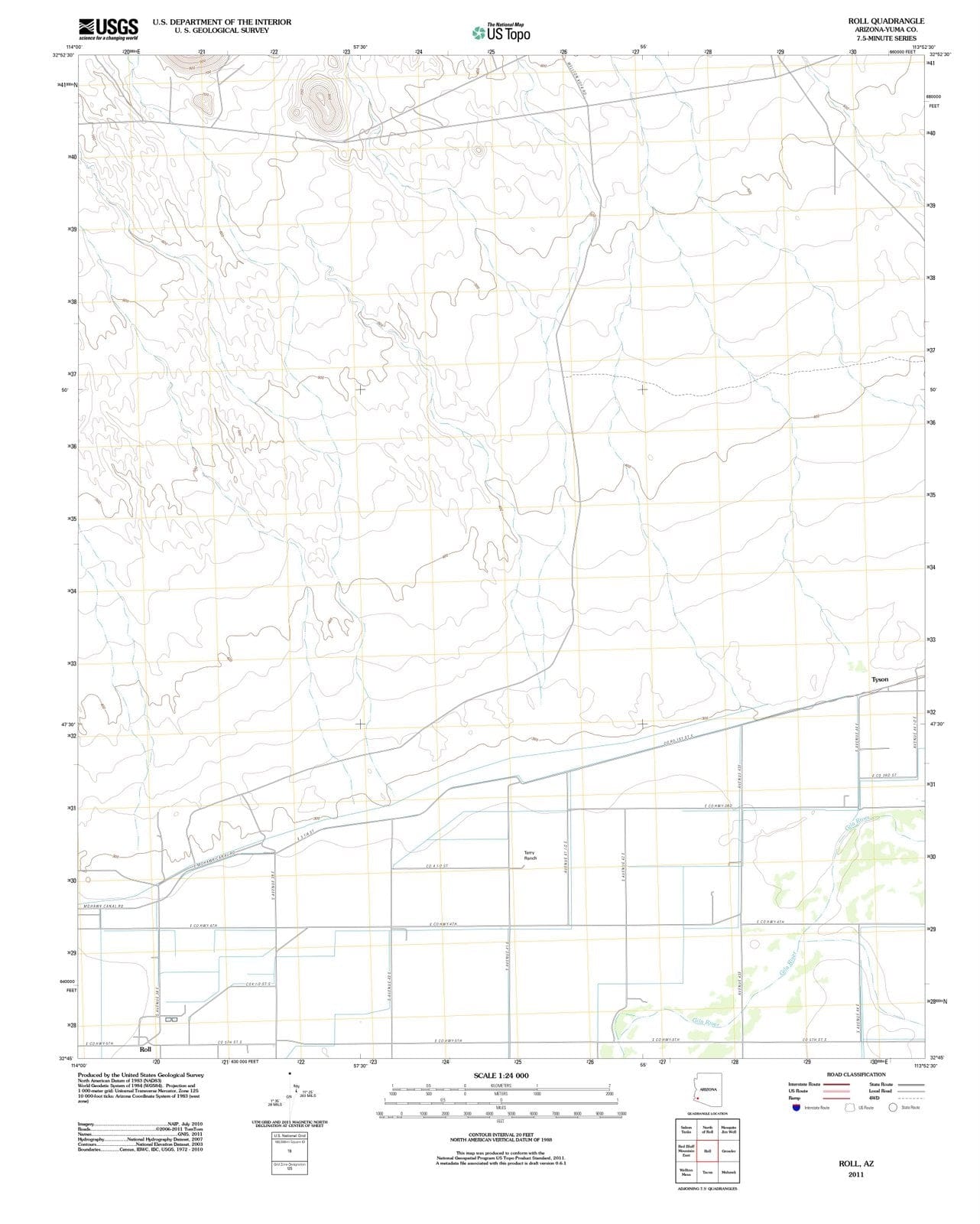 2011 Roll, AZ - Arizona - USGS Topographic Map