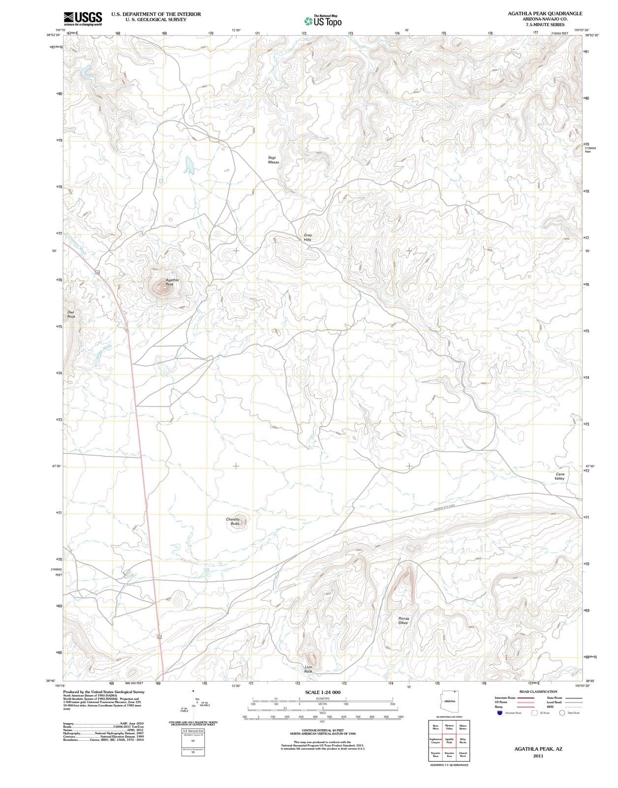 2011 Agathla Peak, AZ - Arizona - USGS Topographic Map