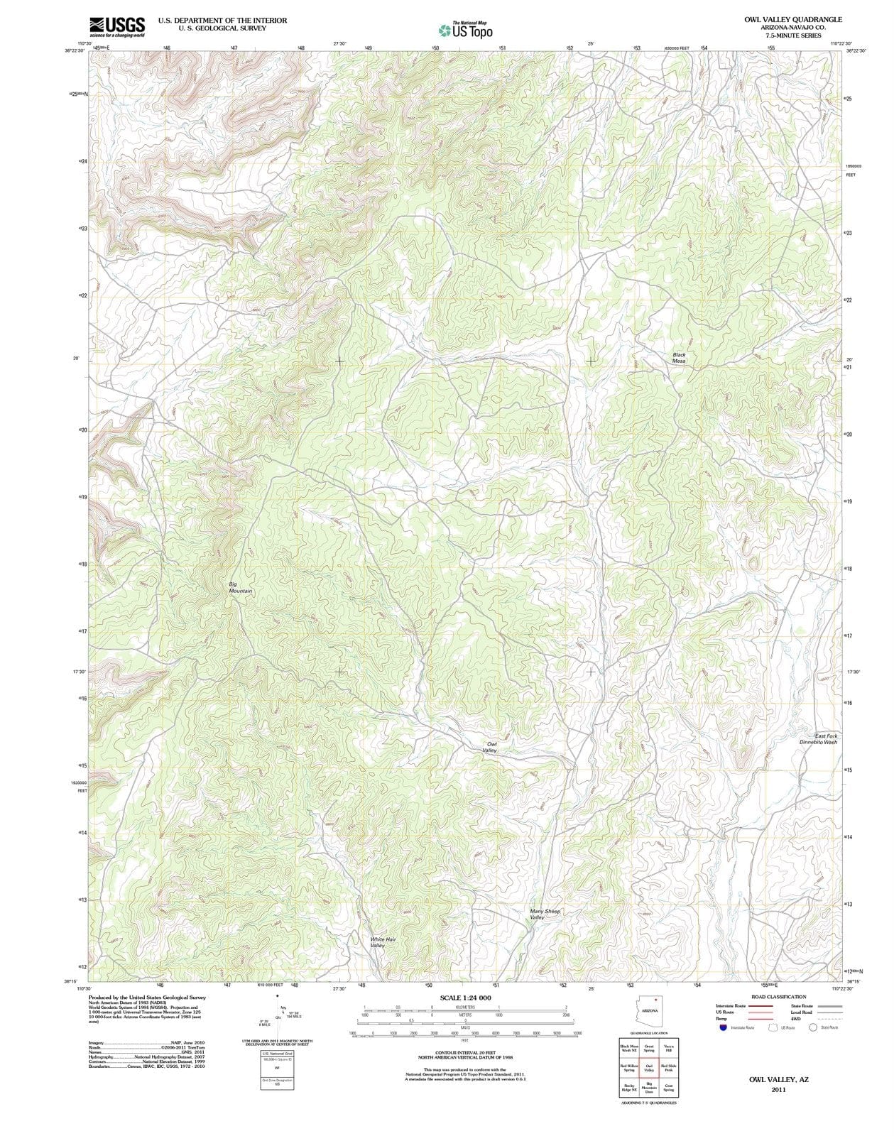 2011 Owl Valley, AZ - Arizona - USGS Topographic Map