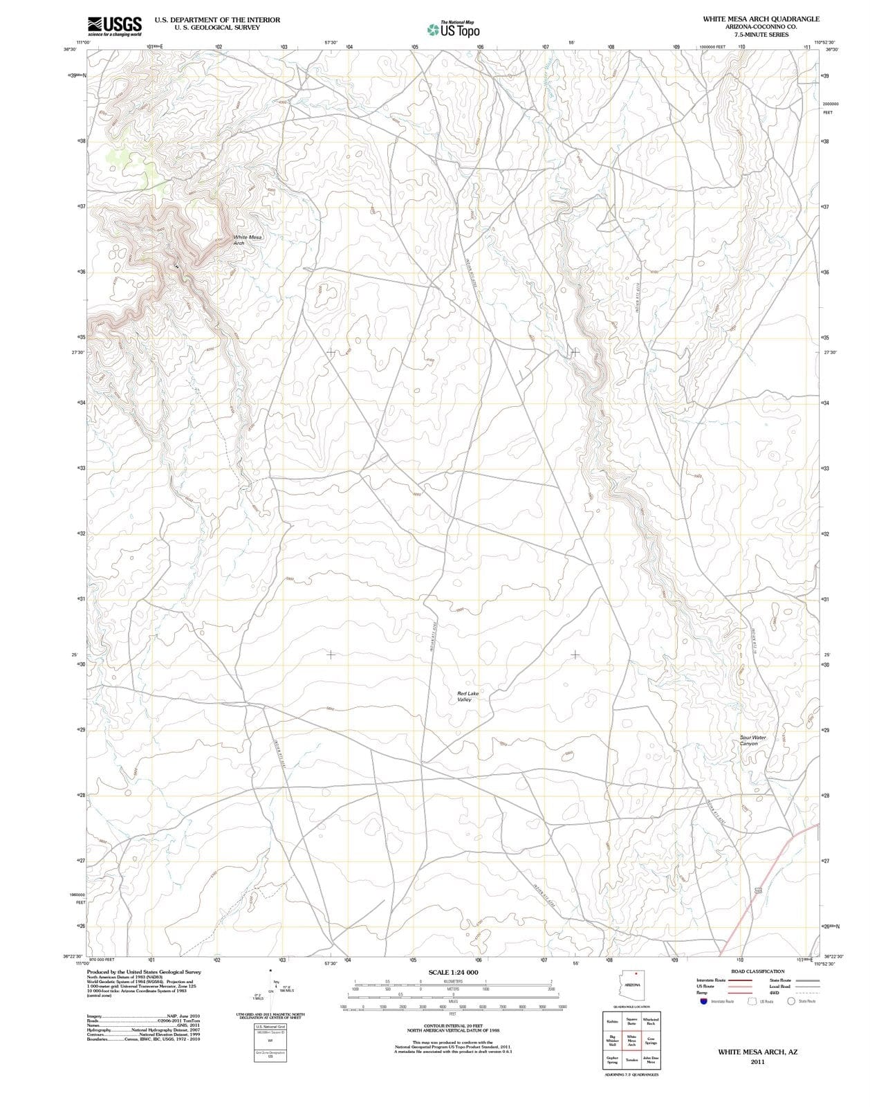 2011 White Mesa Arch, AZ - Arizona - USGS Topographic Map