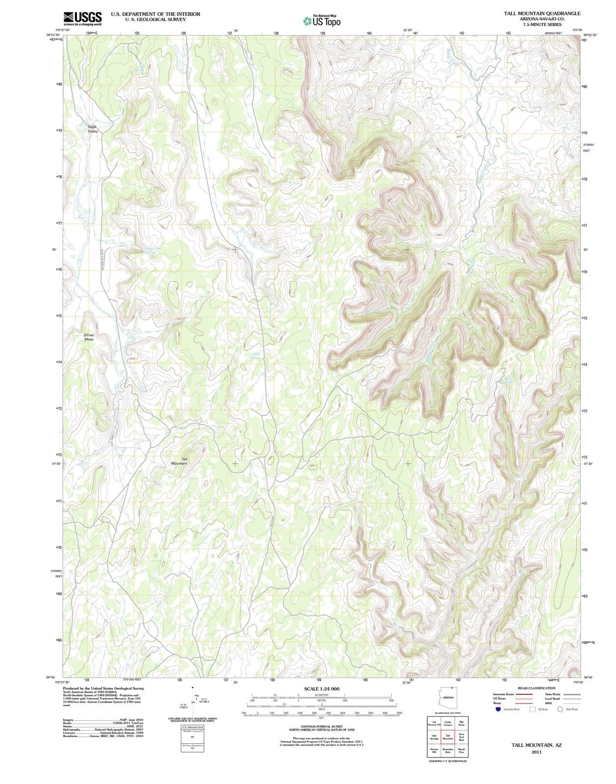 2011 Tall Mountain, AZ - Arizona - USGS Topographic Map