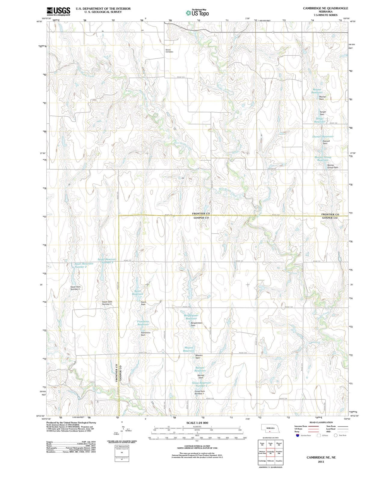 2011 Cambridge, NE - Nebraska - USGS Topographic Map v2