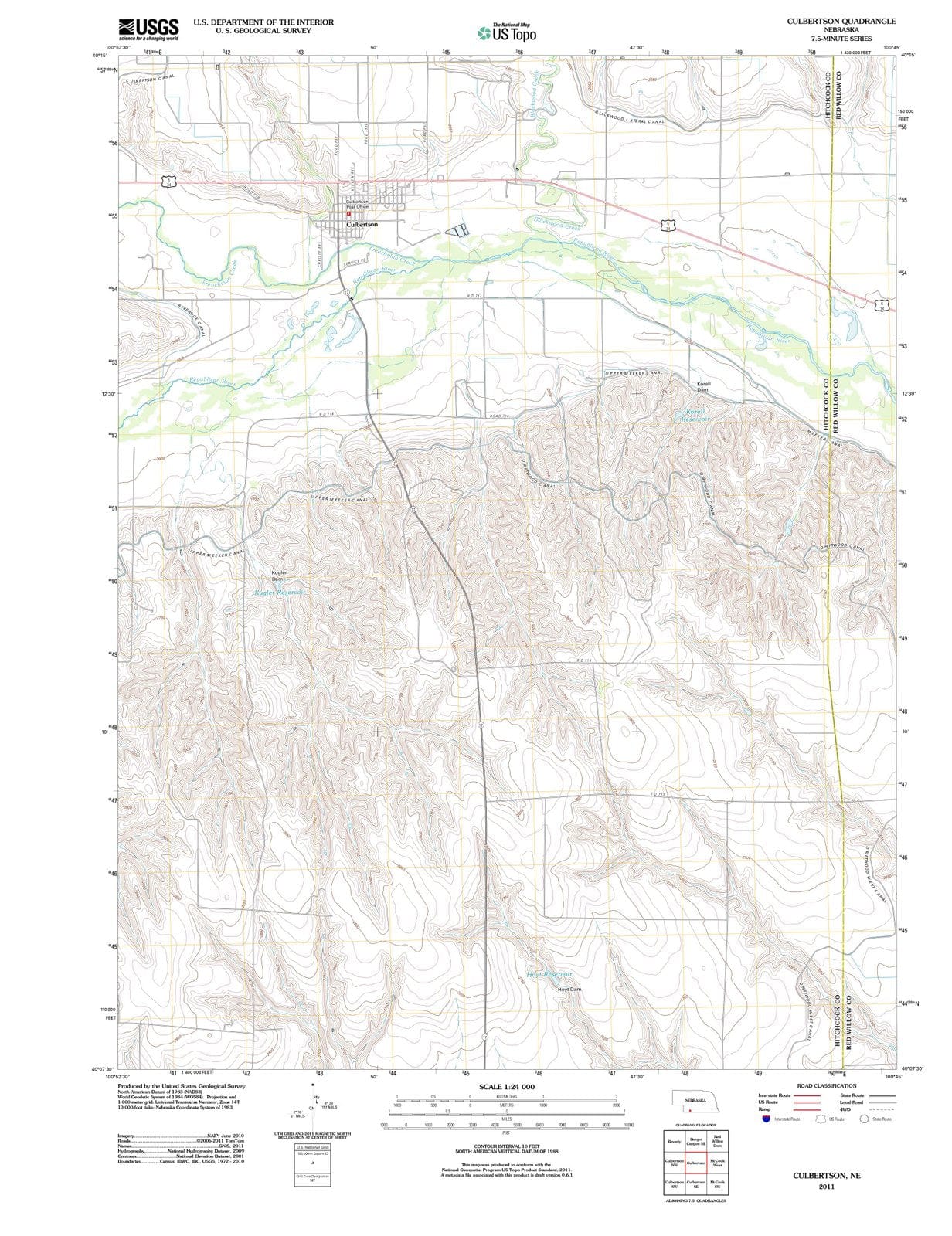 2011 Culbertson, NE - Nebraska - USGS Topographic Map