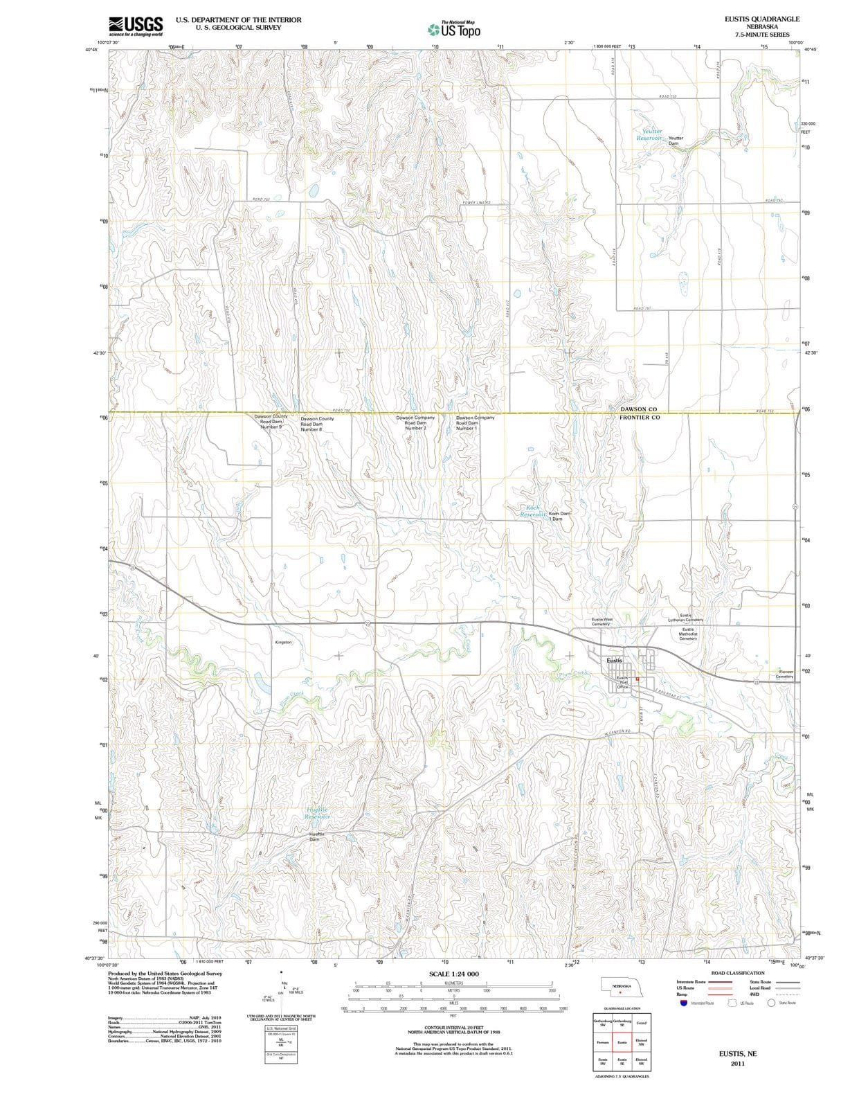2011 Eustis, NE - Nebraska - USGS Topographic Map
