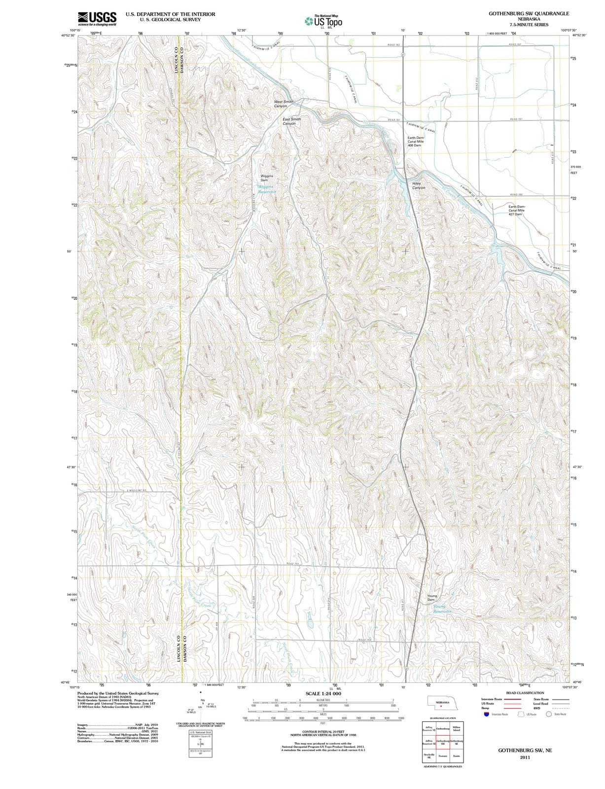 2011 Gothenburg, NE - Nebraska - USGS Topographic Map v2