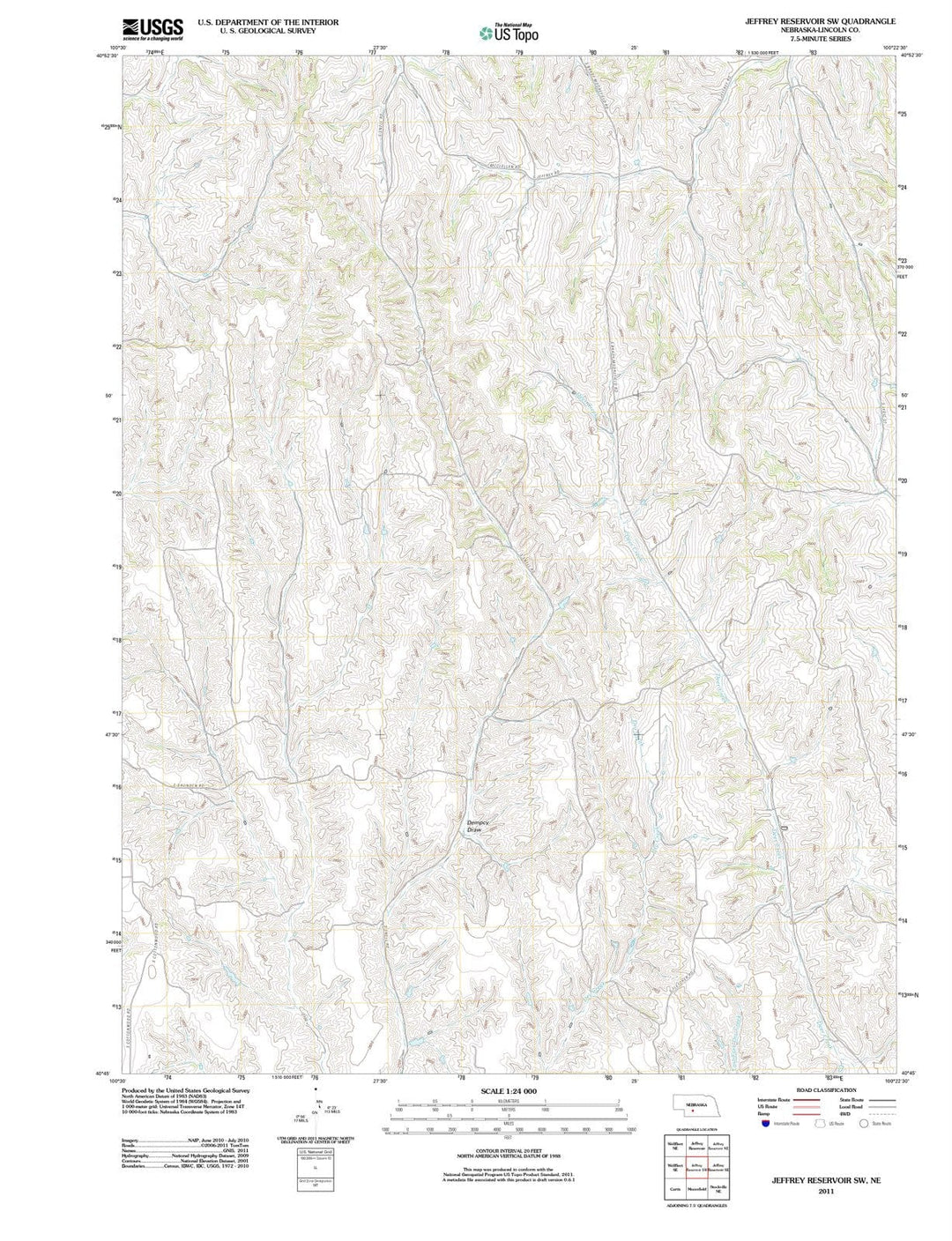 2011 Jeffrey Reservoir, NE - Nebraska - USGS Topographic Map v4