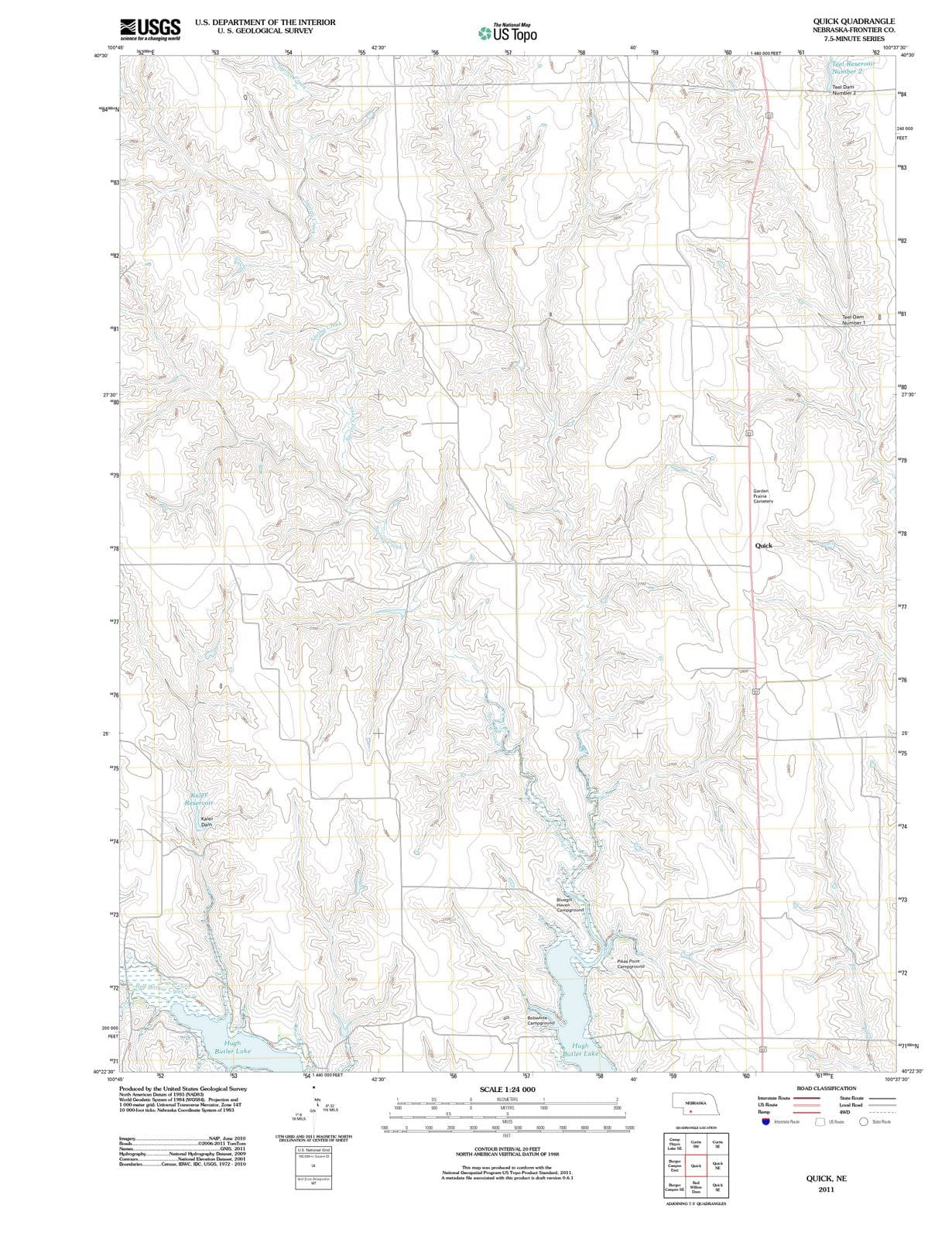 2011 Quick, NE - Nebraska - USGS Topographic Map