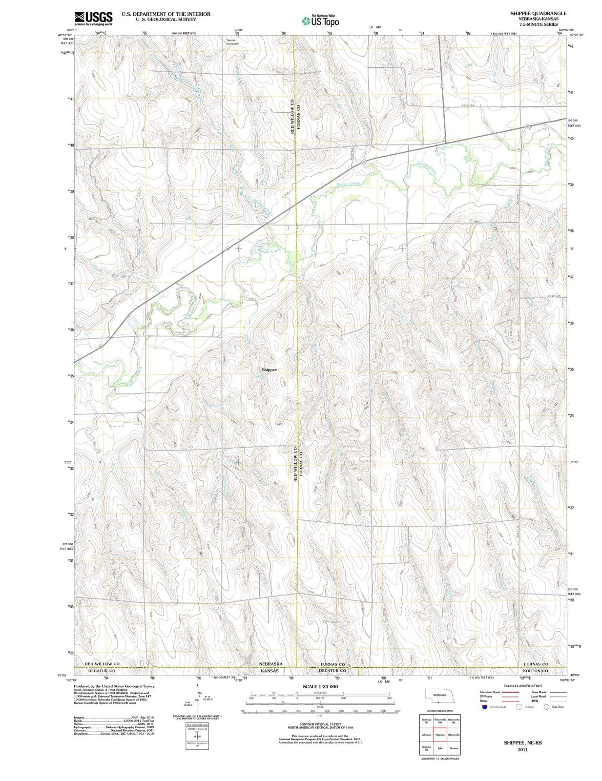 2011 Shippee, NE - Nebraska - USGS Topographic Map