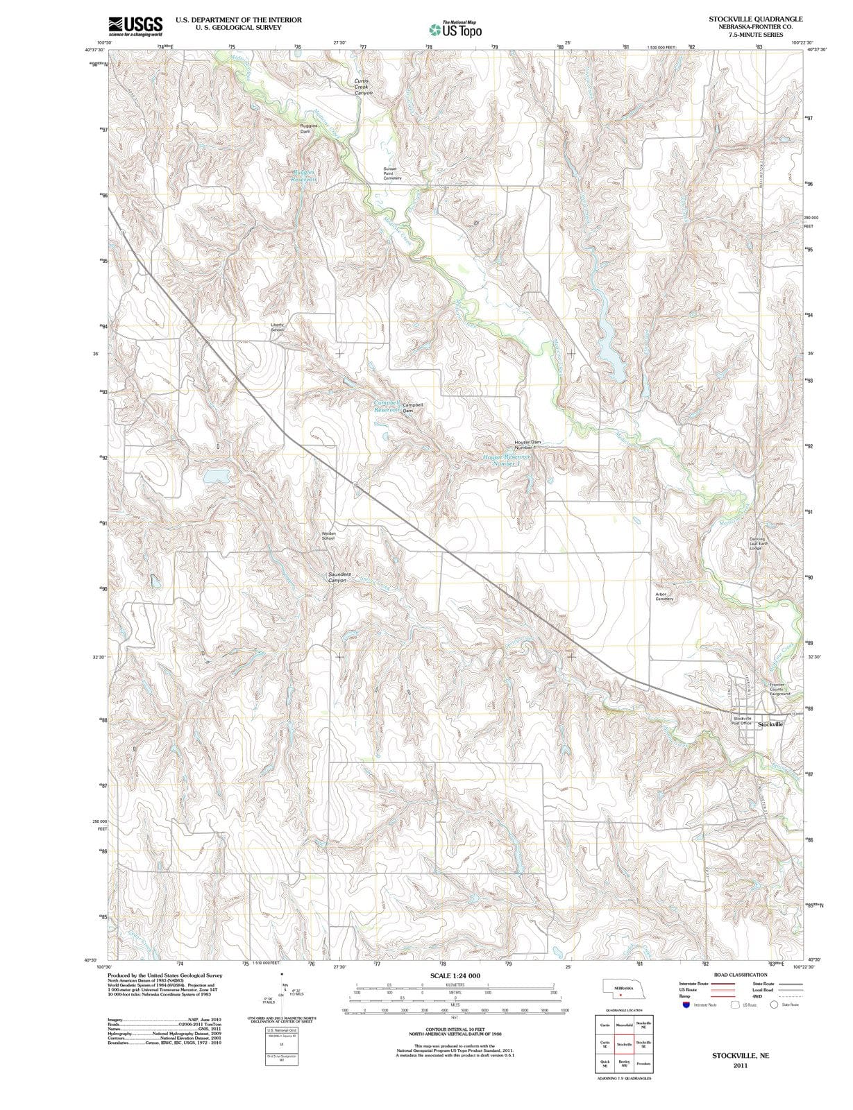 2011 Stockville, NE - Nebraska - USGS Topographic Map