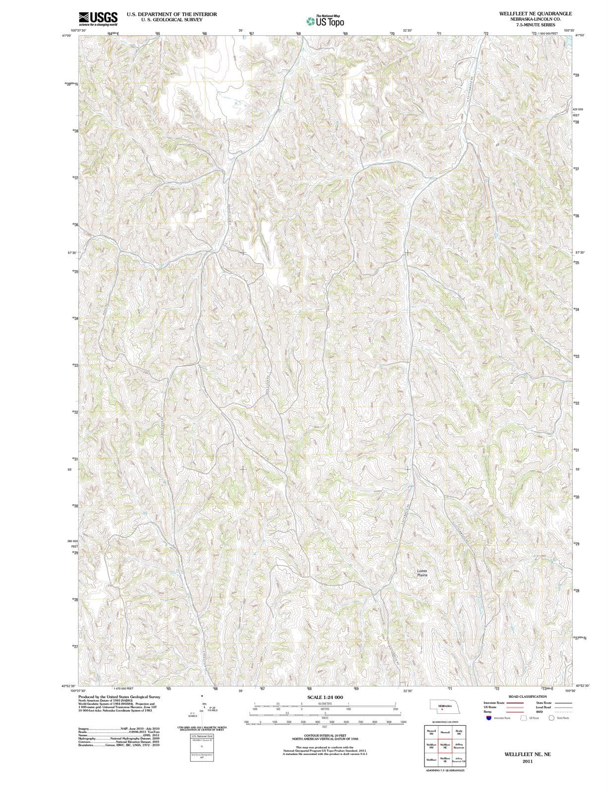 2011 Wellfleet, NE - Nebraska - USGS Topographic Map