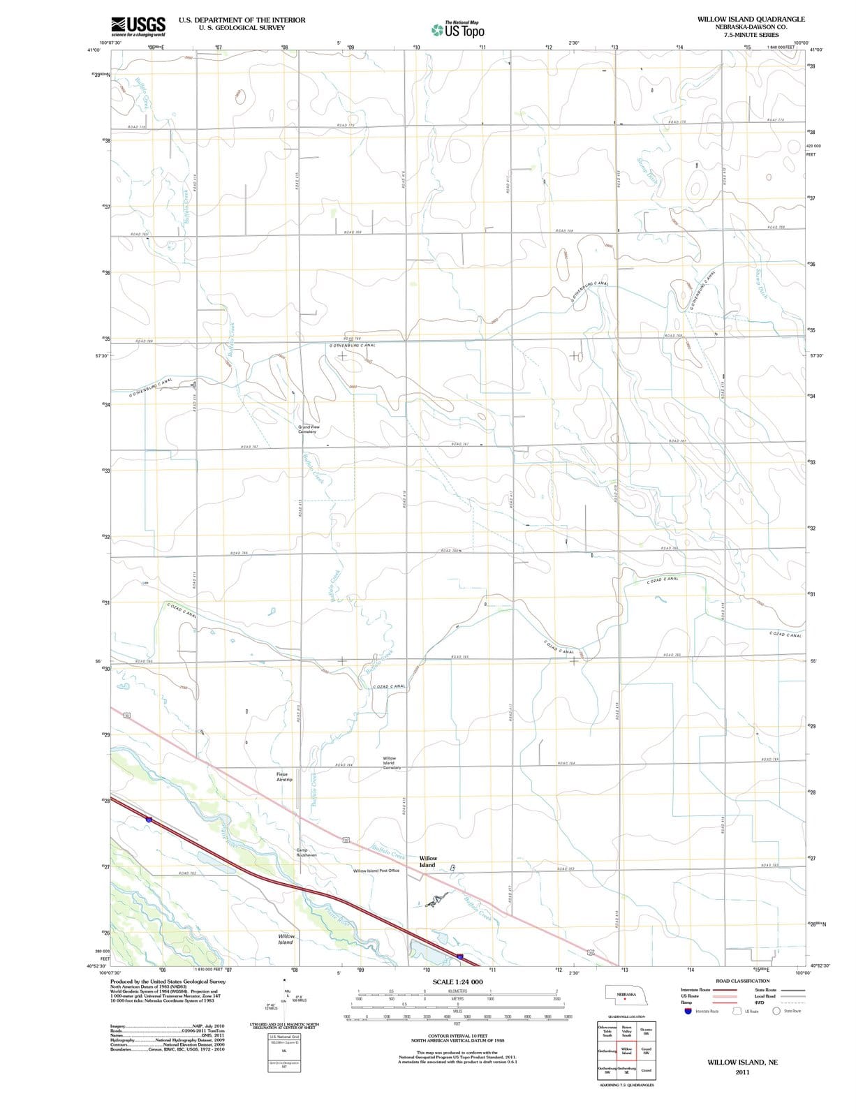 2011 Willow Island, NE - Nebraska - USGS Topographic Map