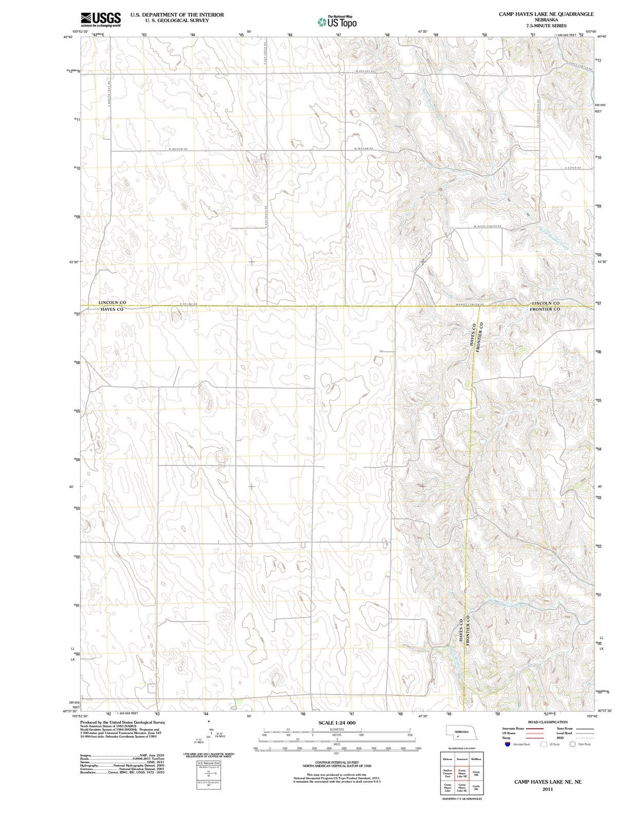 2011 Camp Hayes Lake, NE Nebraska USGS Topographic Map v3 Historic Pictoric