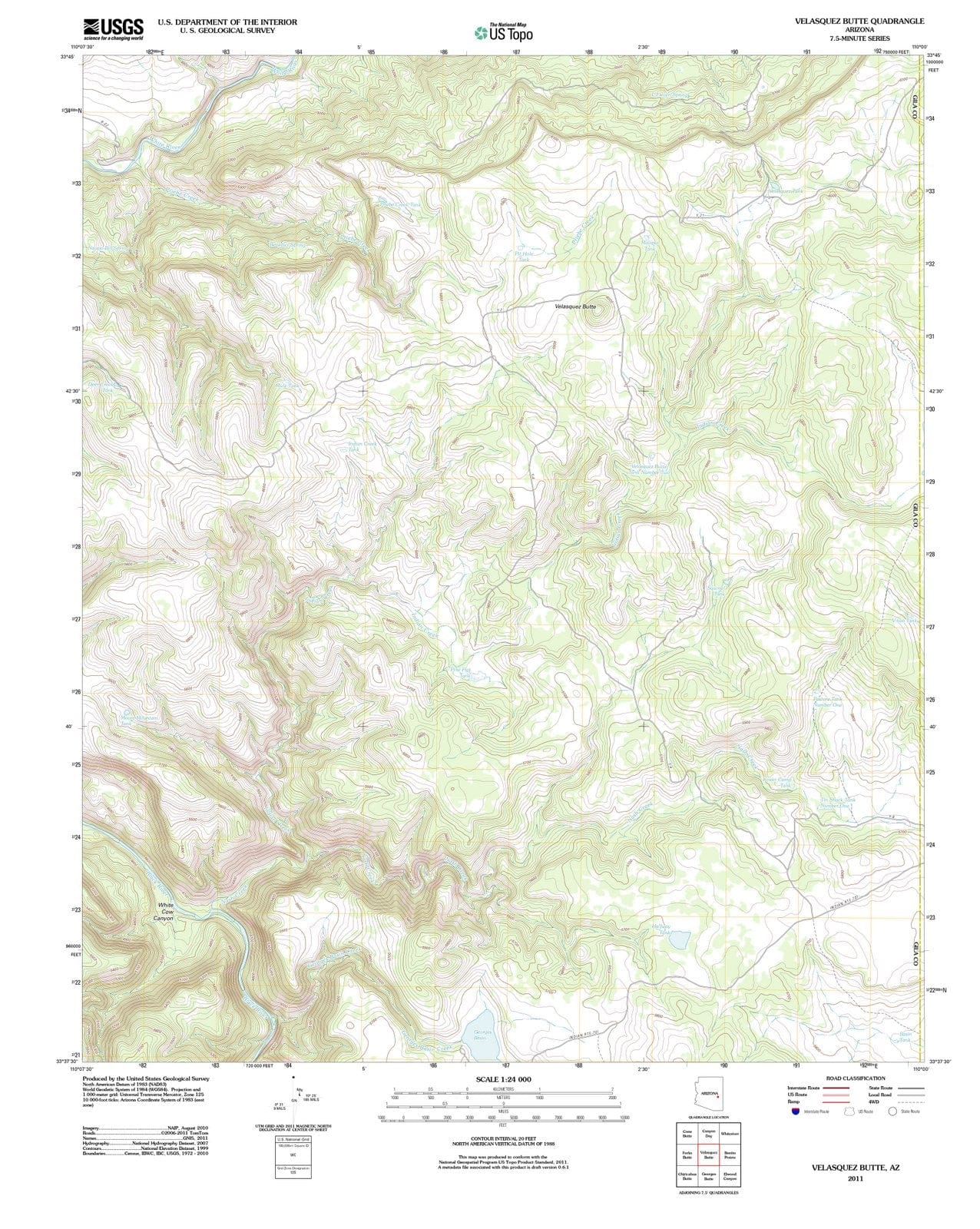 2011 Velasquez Butte, AZ - Arizona - USGS Topographic Map