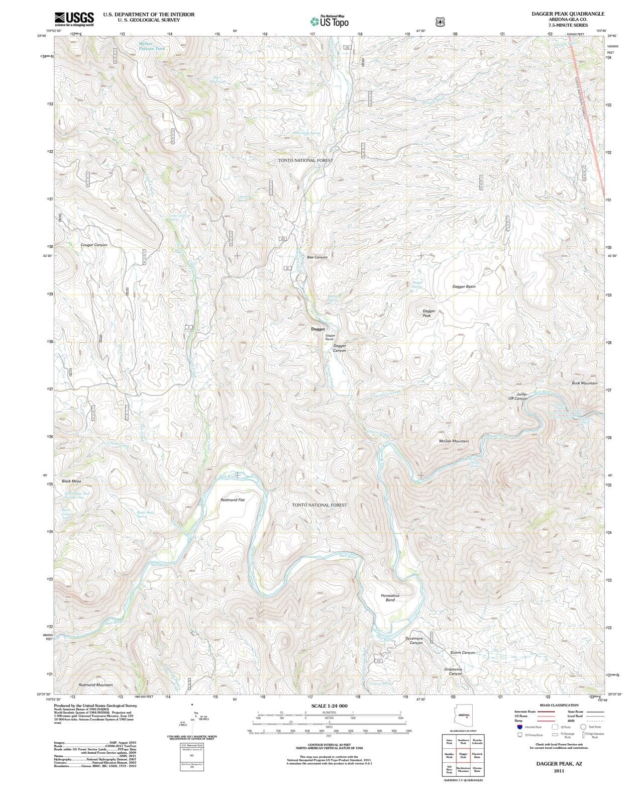 2011 Dagger Peak, AZ - Arizona - USGS Topographic Map